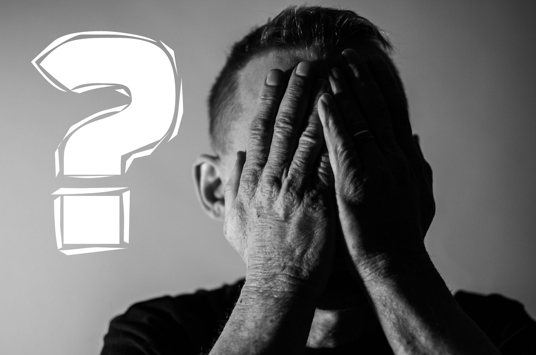 Distressed Person With A Question Mark